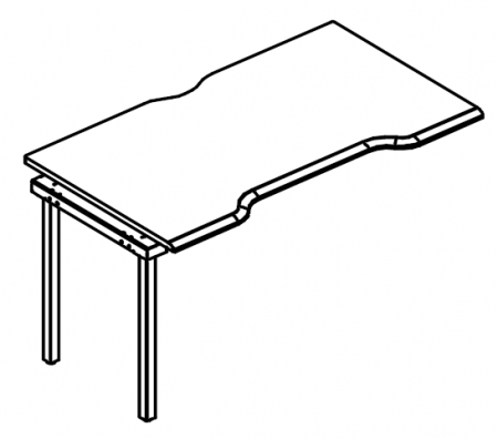 Секция стола рабочей станции "Симметрия" на металлокаркасе МТ (1 скос)