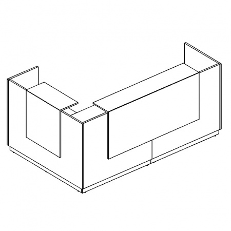 Стойка ресепшн угловая правая (полки высокие)