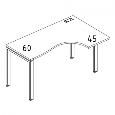 Стол эргономичный правый "Классика" на металлокаркасе UNO