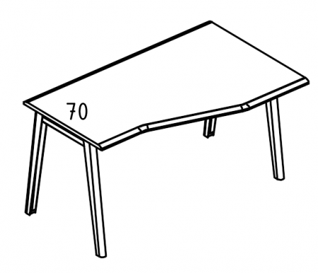 Стол эргономичный "Техно" на металлокаркасе МТ (2 скоса) правый