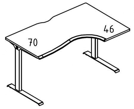 Стол эргономичный "Классика" на металлокаркасе МL (1 скос) правый