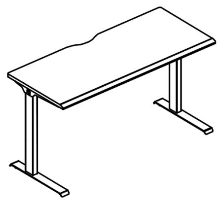 Стол письменный на металлокаркасе МL (1 скос)