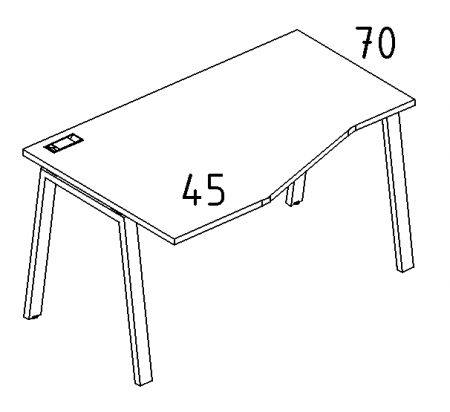 Стол эргономичный левый "Техно" на металлокаркасе TRE