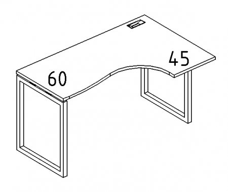 Стол эргономичный правый "Классика" на металлокаркасе QUATTRO