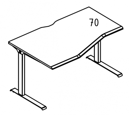 Стол эргономичный "Техно" на металлокаркасе МL (1 скос) левый
