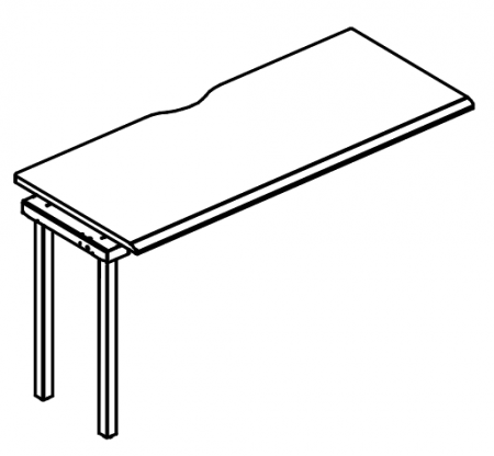 Секция стола рабочей станции на металлокаркасе МТ (1 скос)