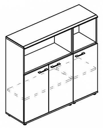 Шкаф средний комбинированный полузакрытый (топ МДФ)