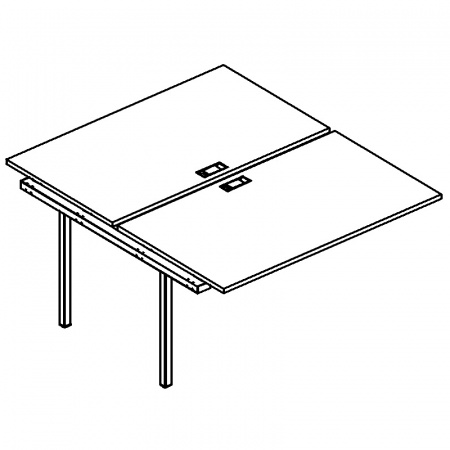 Секция стола рабочей станции на металлокаркасе DUE (2х160)