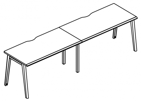 Рабочая станция на металлокаркасе МТ (1 скос) (2х120)