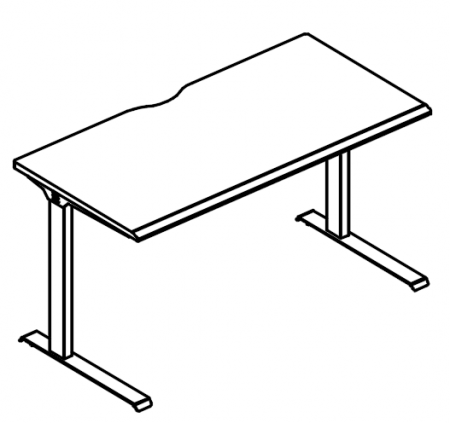 Стол письменный на металлокаркасе МL (1 скос)