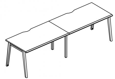 Рабочая станция на металлокаркасе МТ (1 скос) (2х160)