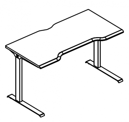 Стол эргономичный "Симметрия" на металлокаркасе МL (1 скос)