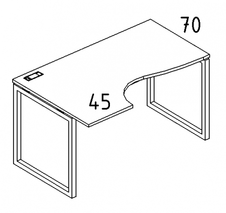 Стол эргономичный левый "Классика" на металлокаркасе QUATTRO
