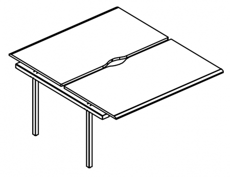 Секция стола рабочей станции на металлокаркасе МТ (1 скос) (2х160)