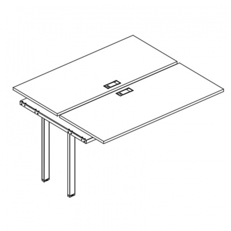 Секция стола рабочей станции на металлокаркасе UNO (2х140)