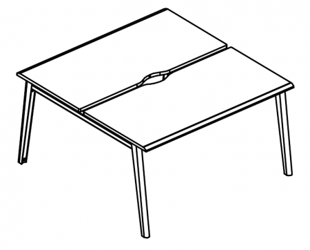 Рабочая станция на металлокаркасе МТ (1 скос) (2х120)