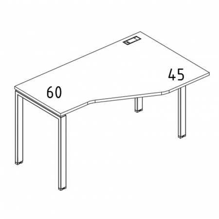 Стол эргономичный правый "Техно" на металлокаркасе UNO