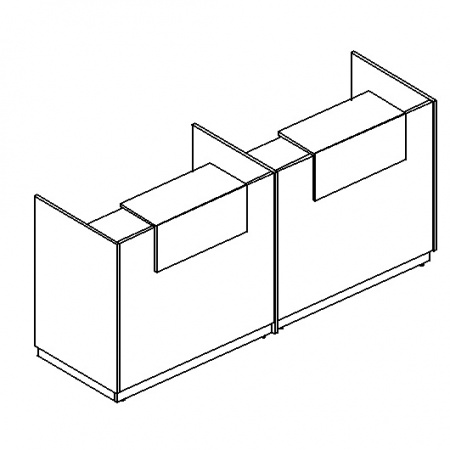 Стойка ресепшн прямая с промежуточной опорой