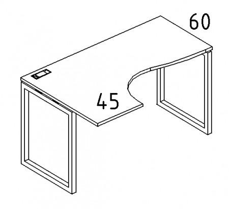 Стол эргономичный левый "Классика" на металлокаркасе QUATTRO