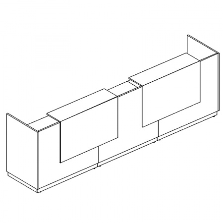 Стойка ресепшн прямая (полки высокие) с подсветкой