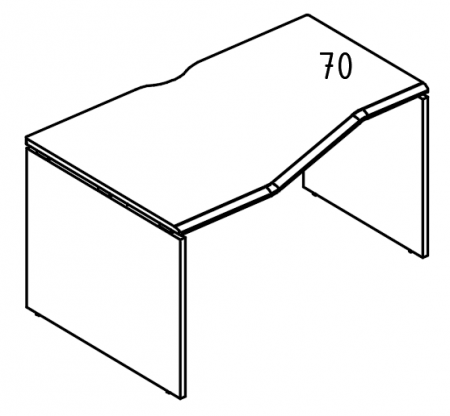 Стол эргономичный "Техно" на каркасе ДСП (1 скос) левый