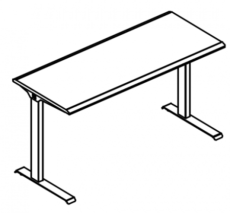 Стол письменный на металлокаркасе МL (2 скоса)