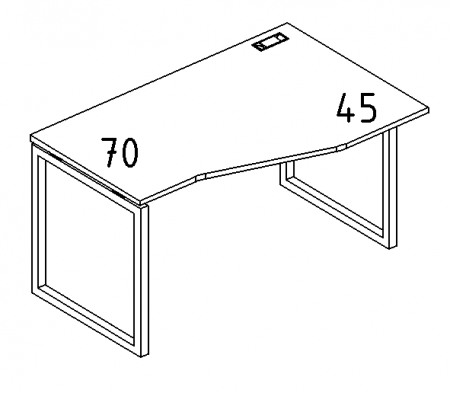 Стол эргономичный правый "Техно" на металлокаркасе QUATTRO