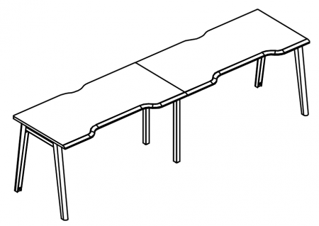 Рабочая станция "Симметрия" на металлокаркасе МТ (1 скос) (2х120)