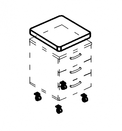 Мягкий элемент (подушка) в комплекте с усиленными колёсами для выкатной тумбы