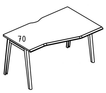 Стол эргономичный "Техно" на металлокаркасе МТ (1 скос) правый