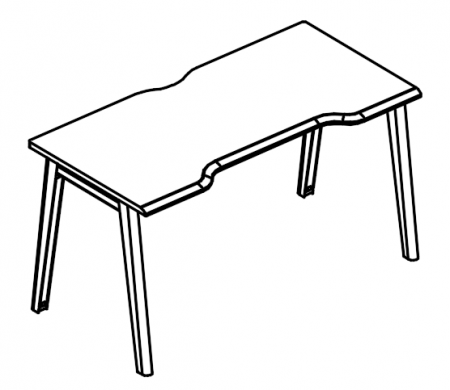 Стол эргономичный "Симметрия" на металлокаркасе МТ (1 скос)