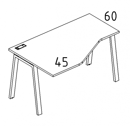 Стол эргономичный левый "Техно" на металлокаркасе TRE