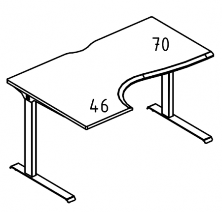 Стол эргономичный "Классика" на металлокаркасе МL (1 скос) левый