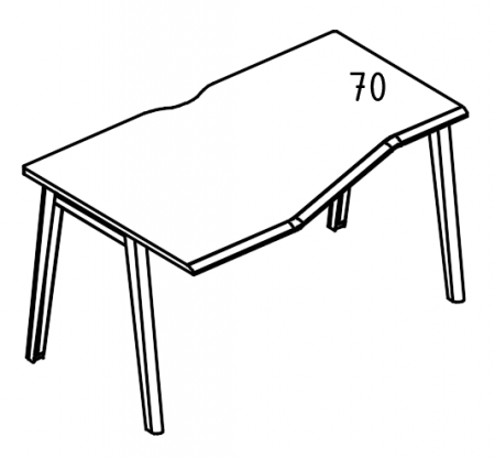 Стол эргономичный "Техно" на металлокаркасе МТ (1 скос) левый