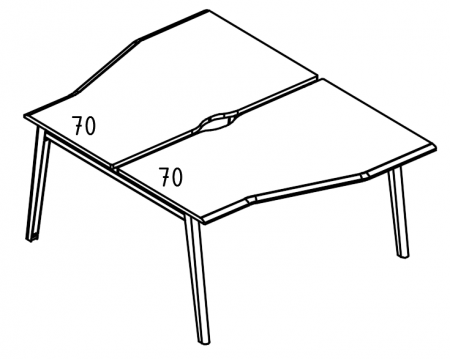 Рабочая станция "Техно" на металлокаркасе МТ (1 скос) (2х120)